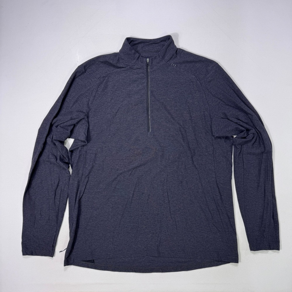 Lululemon Metal Vent Tech Half Zip XXL Mens Grey Heathered Workout Top M3CCKS